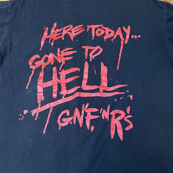 Vintage 1991 Guns N Roses Brockum Shirt Single Stitch‎ Here Today Gone To Hell L - Picture 10 of 13